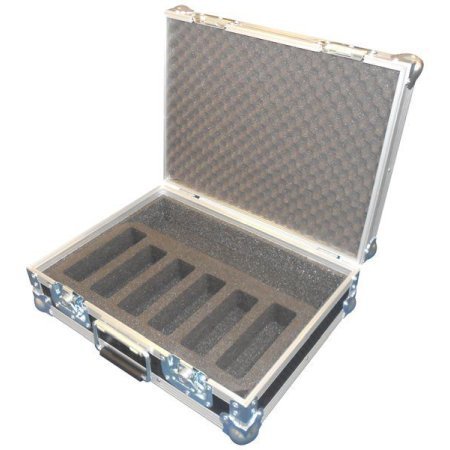 x6 Way Microphone Flight Case With Foam Insert